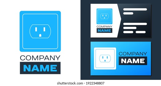 Logotipo Salida eléctrica en el icono de USA aislado en fondo blanco. Toma de corriente. Elemento de plantilla de diseño de logotipo. Vector.