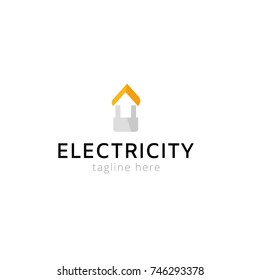 Logotype electricity for magazines, store, product electric, firm. Vector illustration logo