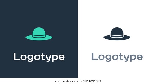 Logotype Elegant women hat icon isolated on white background. Logo design template element. Vector Illustration
