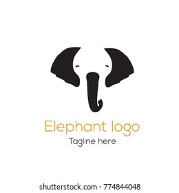 Logotype elephant head, logo vector template animal
