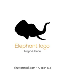 Logotype elephant head, logo vector template animal