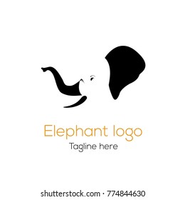 Logotype elephant head, logo vector template animal