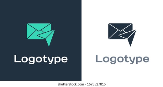 Logotype Envelope icon isolated on white background. Email message letter symbol. Logo design template element. Vector Illustration