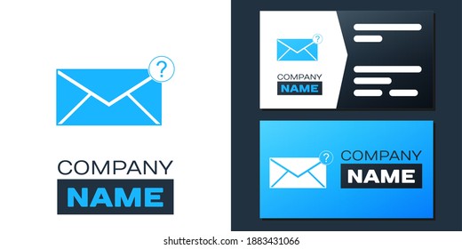 Logotype Envelope with question mark icon isolated on white background. Letter with question mark symbol. Send in request by email. Logo design template element. Vector.