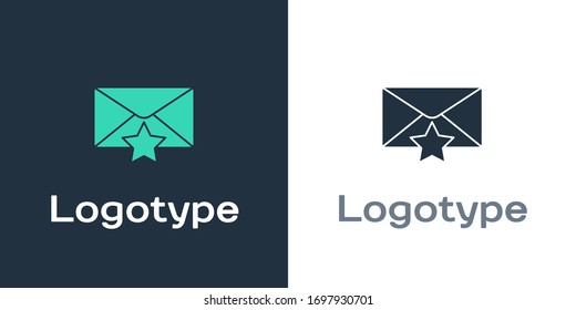 Logotype Envelope with star icon isolated on white background. Important email, add to favourite icon. Starred message mail. Logo design template element. Vector Illustration