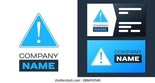 Logotype Exclamation mark in triangle icon isolated on white background. Hazard warning sign, careful, attention, danger warning important sign. Logo design template element. Vector.