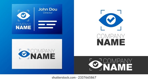 Logotype Eye scan icon isolated on white background. Scanning eye. Security check symbol. Cyber eye sign. Logo design template element. Vector