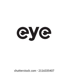 logotype eye with shape black logo design, vector graphic symbol icon sign illustration