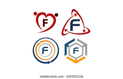 Logotype F Modern Template Set