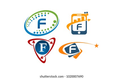 Logotype F Modern Template Set