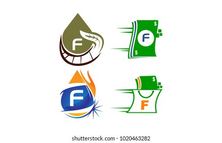 Logotype F Modern Template Set