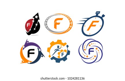 Logotype F Modern Template Set