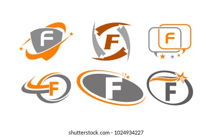 Logotype F Modern Template Set