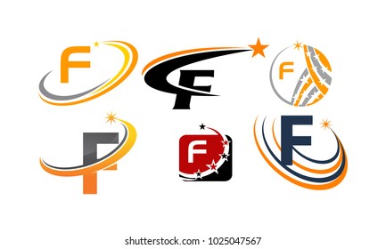Logotype F Modern Template Set