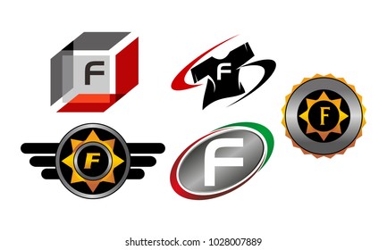 Logotype F Modern Template Set