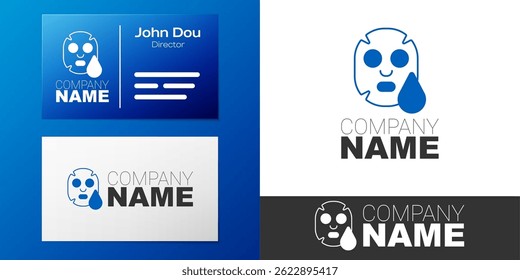 Logotype Facial cosmetic mask icon isolated on white background. Cosmetology, medicine and health care. Logo design template element. Vector