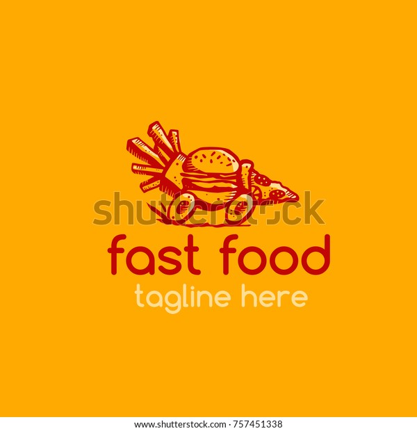 Logotype fast food for cafes,  restaurants,\
bars, creative nutrition, shop, store, delivery, drinks, products.\
Logo vector\
illustration