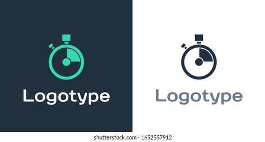 Logotype Fast time delivery icon isolated on white background. Timely service, stopwatch in motion, deadline concept, clock speed. Logo design template element. Vector Illustration