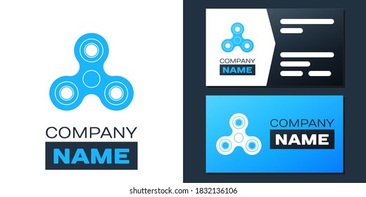 Logotype Fidget spinner icon isolated on white background. Stress relieving toy. Trendy hand spinner. Logo design template element. Vector.