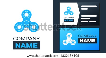 Logotype Fidget spinner icon isolated on white background. Stress relieving toy. Trendy hand spinner. Logo design template element. Vector.