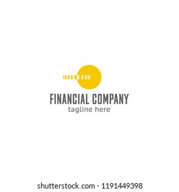 Logotype financial company, logo vector for business, consulting, couching, coins