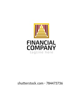 Logotype financial company, logo vector for business, consulting, couching, pyramid