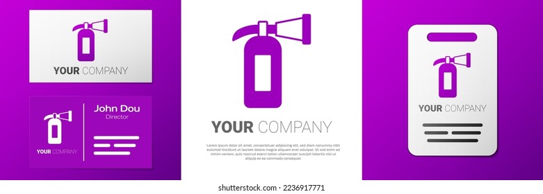 Logotype Fire extinguisher icon isolated on white background. Logo design template element. Vector