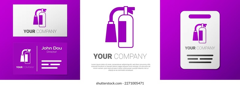 Logotipo Icono del extintor de incendios aislado en fondo blanco. Elemento de plantilla de diseño de logotipo. Vector