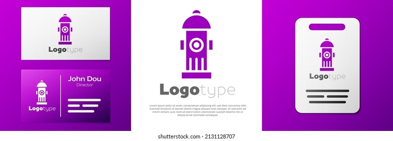 Logotype Fire hydrant icon isolated on white background. Logo design template element. Vector