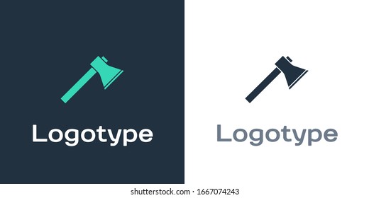 Logotype Feuerwehraxt Symbol einzeln auf weißem Hintergrund. Feuerlöschaxt. Logo-Design-Element. Vektorillustration-Illustration