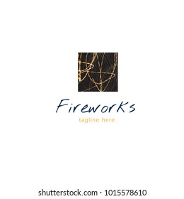 Logotype fireworks, logo vector for shop, store, celebration, celebration, parties, rental, lights, pyrotechnics