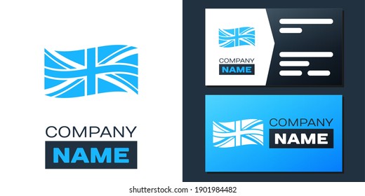 Logotype Flag of Great Britain icon isolated on white background. UK flag sign. Official United Kingdom flag sign. British symbol. Logo design template element. Vector.