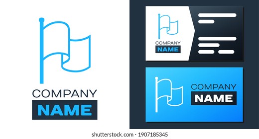 Logotype Flag icon isolated on white background. Logo design template element. Vector.