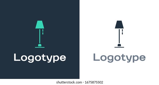 Icono de lámpara de piso de logotipo aislado en fondo blanco. Elemento de plantilla de diseño del logotipo.  Ilustración vectorial