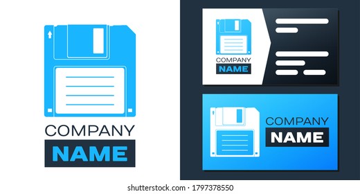 Logotype Floppy disk for computer data storage icon isolated on white background. Diskette sign. Logo design template element. Vector.