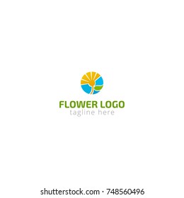 Logotype flower for cosmetic salon, fashion company, atelier, magazines, sale of plants, studio of make-up, beauty, model agency, woman clothing.  Logo vector illustration