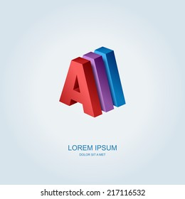 Logotype in the form of the letter "A", Abstract stylized business logo idea, Vector illustration Eps 10