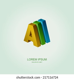Logotype in the form of the letter "A", Abstract stylized business logo idea, Vector illustration Eps 10