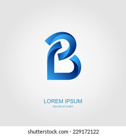 Logotype in the form of the letter "B", Abstract stylized business logo idea, Vector illustration Eps 10