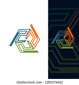 logotype full color abstracts, sophisticated and contemporary designs, modern logo with multiple flat colors, vector illustrations of industrial and business template logo