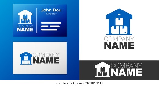 Logotype Full warehouse icon isolated on white background. Logo design template element. Vector