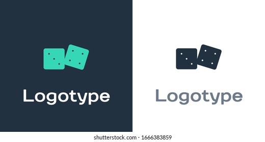 Logotype Game dice icon isolated on white background. Casino gambling. Logo design template element. Vector Illustration