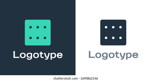 Logotype Game dice icon isolated on white background. Casino gambling. Logo design template element. Vector Illustration
