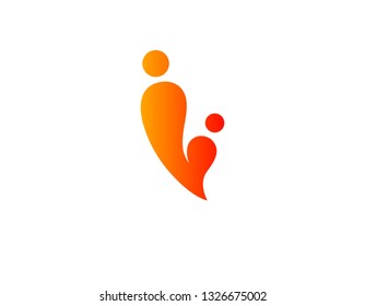 Logotype geometric icon people heart society