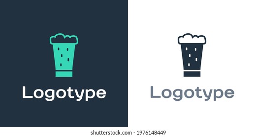 Logotype Glass of beer icon isolated on white background. Logo design template element. Vector