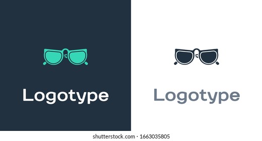 Logotype Glasses icon isolated on white background. Eyeglass frame symbol. Logo design template element. Vector Illustration