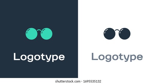 Logotype Glasses icon isolated on white background. Eyeglass frame symbol. Logo design template element. Vector Illustration