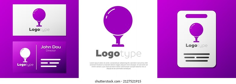 Logotipo Balón de golf en el icono aislado en el fondo blanco. Elemento de plantilla de diseño de logotipo. Ilustración vectorial