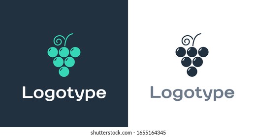 Logotype Grape fruit icon isolated on white background. Logo design template element. Vector Illustration