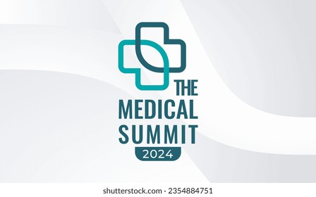 Diseño gráfico de Logotipo de la cumbre anual del evento y título hechos para el tema médico de la salud - convención anual para médicos y enfermeras